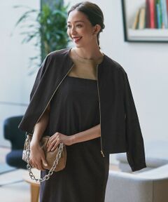 S size ONWARD(小さいサイズ) / エスサイズオンワード ブルゾン | 【洗える】リネンレーヨンストレッチ ブルゾン