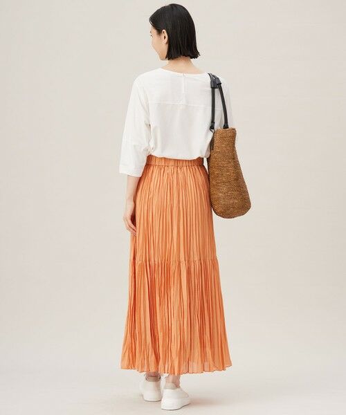 S size ONWARD(小さいサイズ) / エスサイズオンワード カットソー | 【接触冷感・UVカット・洗える】ストライプコットンハイゲージフォルムスリーブ カットソー | 詳細2