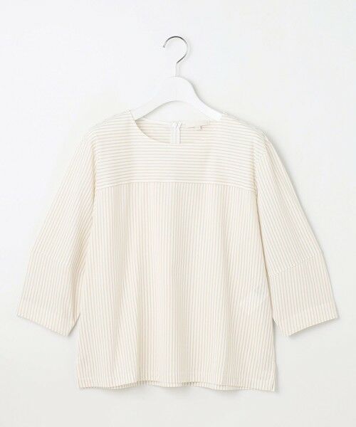 S size ONWARD(小さいサイズ) / エスサイズオンワード カットソー | 【接触冷感・UVカット・洗える】ストライプコットンハイゲージフォルムスリーブ カットソー | 詳細6