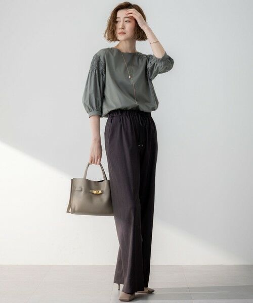 S size ONWARD(小さいサイズ) / エスサイズオンワード カットソー | 【汗じみ防止/洗える】ギャザーディテール カットソー | 詳細8