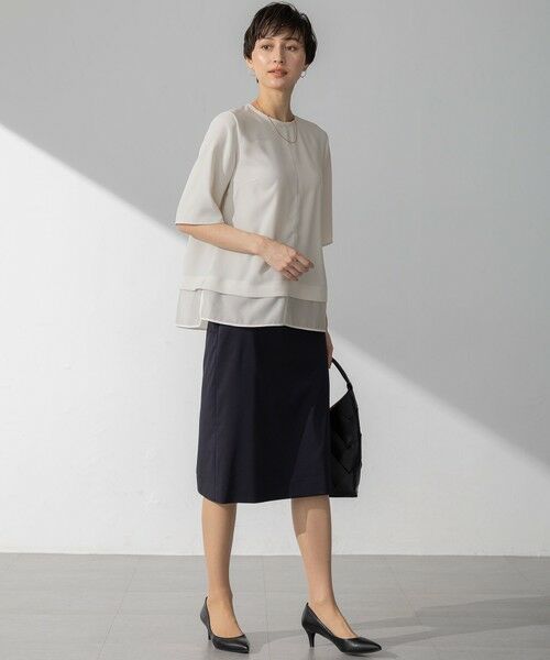 S size ONWARD(小さいサイズ) / エスサイズオンワード カットソー | 【吸水速乾/UVカット/接触冷感】ストレッチジョーゼット シアーコンビ カットソー | 詳細20