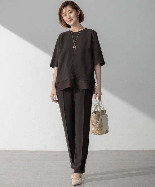 S size ONWARD(小さいサイズ) / エスサイズオンワード カットソー | 【吸水速乾/UVカット/接触冷感】ストレッチジョーゼット シアーコンビ カットソー | 詳細22