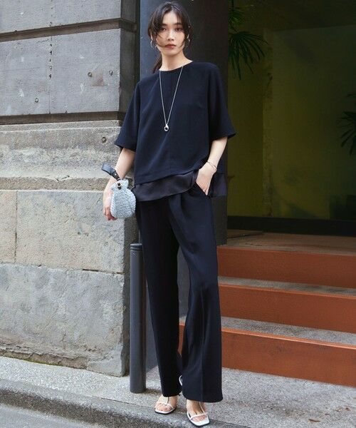 S size ONWARD(小さいサイズ) / エスサイズオンワード カットソー | 【吸水速乾/UVカット/接触冷感】ストレッチジョーゼット シアーコンビ カットソー | 詳細29