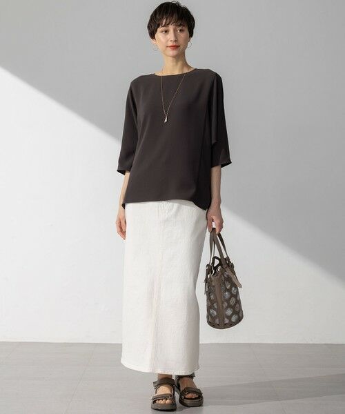 S size ONWARD(小さいサイズ) / エスサイズオンワード カットソー | 【吸水速乾/UVカット/接触冷感】ストレッチジョーゼット ドルマン カットソー | 詳細9