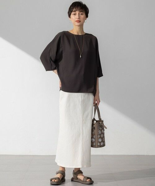 S size ONWARD(小さいサイズ) / エスサイズオンワード カットソー | 【吸水速乾/UVカット/接触冷感】ストレッチジョーゼット ドルマン カットソー | 詳細8