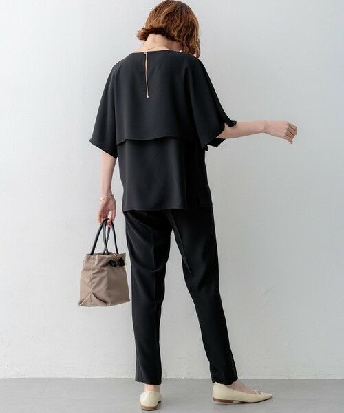 S size ONWARD(小さいサイズ) / エスサイズオンワード カットソー | 【新色追加】ストレッチジョーゼット  ケープデザイン カットソー | 詳細8