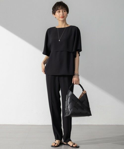 S size ONWARD(小さいサイズ) / エスサイズオンワード カットソー | 【新色追加】ストレッチジョーゼット  ケープデザイン カットソー | 詳細9