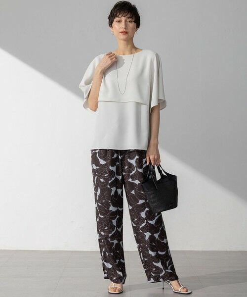 S size ONWARD(小さいサイズ) / エスサイズオンワード カットソー | 【新色追加】ストレッチジョーゼット  ケープデザイン カットソー | 詳細15