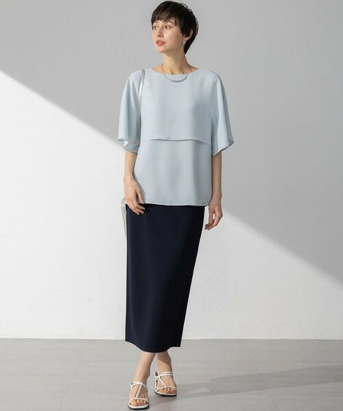 S size ONWARD(小さいサイズ) / エスサイズオンワード カットソー | 【新色追加】ストレッチジョーゼット  ケープデザイン カットソー | 詳細25