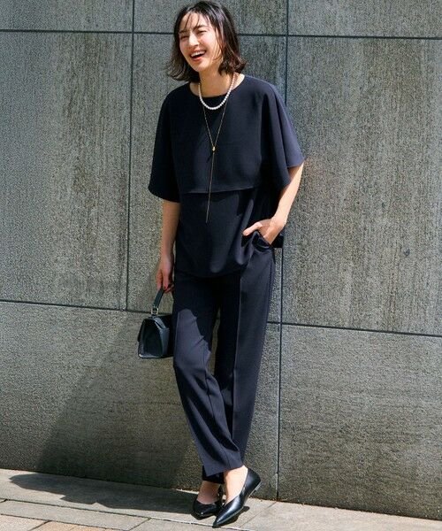 S size ONWARD(小さいサイズ) / エスサイズオンワード カットソー | 【吸水速乾/UVカット/接触冷感】ストレッチジョーゼット  ケープデザイン カットソー | 詳細22