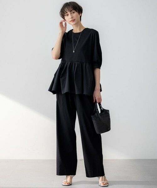 S size ONWARD(小さいサイズ) / エスサイズオンワード カットソー | 【GLOW8月号掲載/洗える】ランダムフリルジャージー ペプラム カットソー | 詳細10