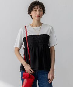 S size ONWARD(小さいサイズ) / エスサイズオンワード カットソー | 【WEB&一部店舗限定カラーあり】オーガンジービスチェコンビ カットソー