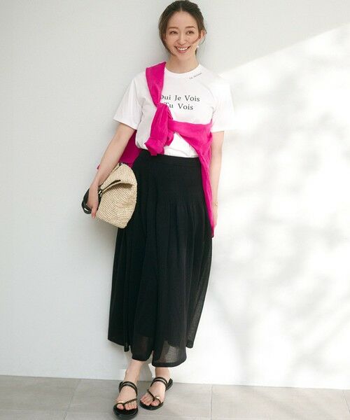 S size ONWARD(小さいサイズ) / エスサイズオンワード カットソー | 【洗える】カラーロゴ Tシャツ | 詳細1