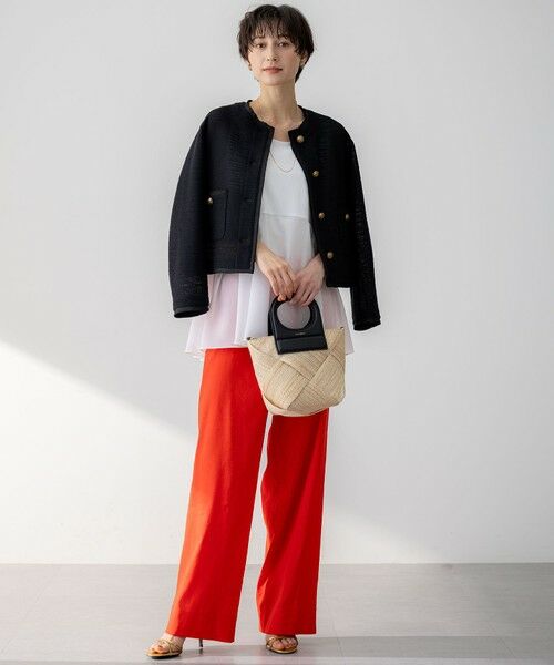 S size ONWARD(小さいサイズ) / エスサイズオンワード タンクトップ | 【洗える】ナチュラルコットンベア タフタコンビ タンクトップ | 詳細3