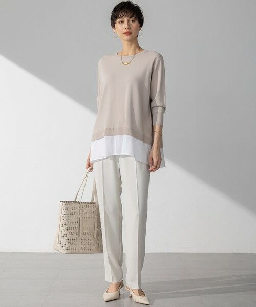 S size ONWARD(小さいサイズ) / エスサイズオンワード ニット・セーター | 【洗える】レーヨンポリエステルストレッチ シャツコンビ ニット | 詳細1