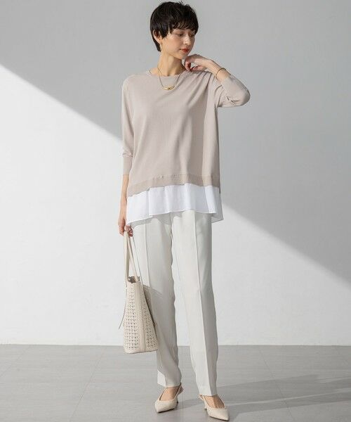 S size ONWARD(小さいサイズ) / エスサイズオンワード ニット・セーター | 【洗える】レーヨンポリエステルストレッチ シャツコンビ ニット | 詳細2