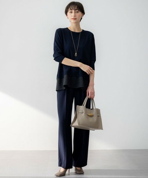 S size ONWARD(小さいサイズ) / エスサイズオンワード ニット・セーター | 【洗える】レーヨンポリエステルストレッチ シャツコンビ ニット | 詳細6