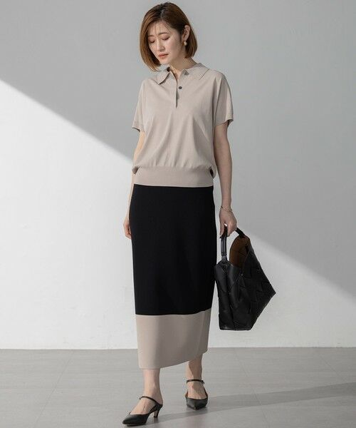 S size ONWARD(小さいサイズ) / エスサイズオンワード ニット・セーター | 【洗える】レーヨンポリエステルストレッチ フレンチスリーブ ポロニット | 詳細12