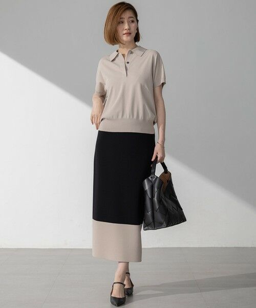 S size ONWARD(小さいサイズ) / エスサイズオンワード ニット・セーター | 【洗える】レーヨンポリエステルストレッチ フレンチスリーブ ポロニット | 詳細13