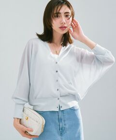 S size ONWARD(小さいサイズ) / エスサイズオンワード カーディガン・ボレロ | 【洗える】シャイニーシアー ドルマンスリーブ カーディガン