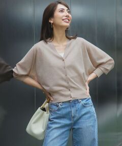 S size ONWARD(小さいサイズ) / エスサイズオンワード カーディガン・ボレロ | 【洗える】シャイニーシアー ドルマンスリーブ カーディガン