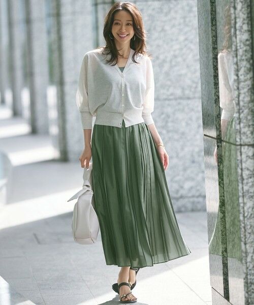 S size ONWARD(小さいサイズ) / エスサイズオンワード カーディガン・ボレロ | 【洗える】シャイニーシアー ドルマンスリーブ カーディガン | 詳細1