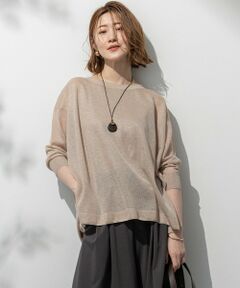 S size ONWARD(小さいサイズ) / エスサイズオンワード ニット・セーター | 【洗える】シャイニーシアー ボートネック ニット