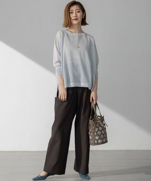 S size ONWARD(小さいサイズ) / エスサイズオンワード ニット・セーター | 【洗える】シャイニーシアー ボートネック ニット | 詳細11