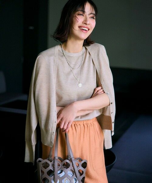 S size ONWARD(小さいサイズ) / エスサイズオンワード ニット・セーター | 【CanCam10月号掲載/新色追加】シャイニーシアー ノースリーブ ニット | 詳細4