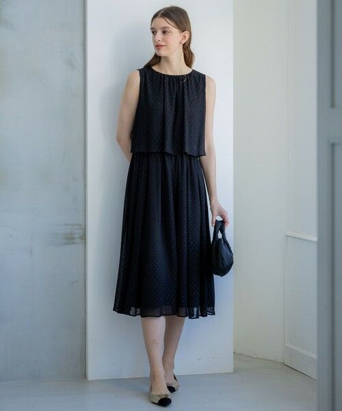 S size ONWARD(小さいサイズ) / エスサイズオンワード ドレス | 【APPLAUDIR】ドットシアークレープ ドレス | 詳細1