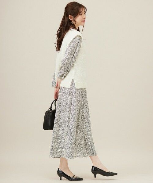 S size ONWARD(小さいサイズ) / エスサイズオンワード セットアップ | 【洗える】フラワープリントワンピース × ニットベスト セット | 詳細2