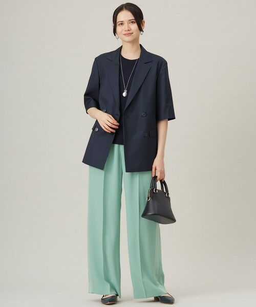 S size ONWARD(小さいサイズ) / エスサイズオンワード その他パンツ | 【SHIHOさんコラボ・洗える】バックサテンジョーゼットワイド パンツ | 詳細12