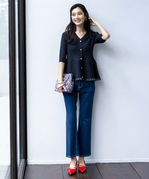 S size ONWARD(小さいサイズ) / エスサイズオンワード デニムパンツ | 【美Denimシリーズ】センタープレスセミフレア デニム | 詳細6