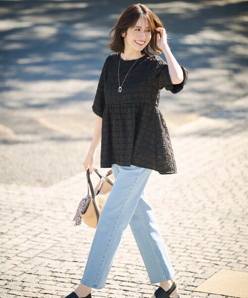 S size ONWARD(小さいサイズ) / エスサイズオンワード デニムパンツ | 【美Denimシリーズ】センタープレスセミフレア デニム | 詳細30