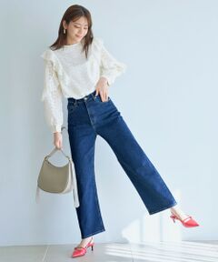 セール】 〈洗濯機可能〉サイド スリット ストレート デニム