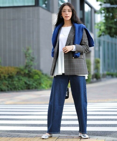 S size ONWARD(小さいサイズ) / エスサイズオンワード デニムパンツ | 【美Denimシリーズ】セミカーブワイド デニム | 詳細1