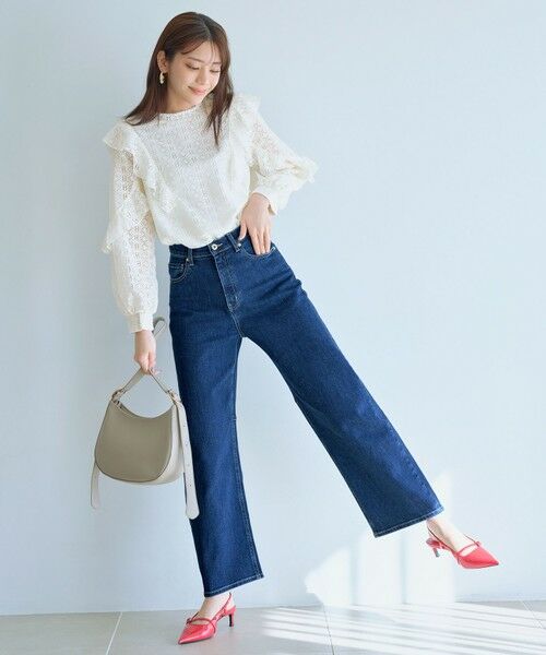 S size ONWARD(小さいサイズ)/エスサイズオンワード 【美Denimシリーズ】セミカーブワイド デニム インディゴ 0 S size ONWARD(小さいサイズ)/エスサイズオンワード 【美Denimシリーズ】セミカーブワイド デニム インディゴ 0