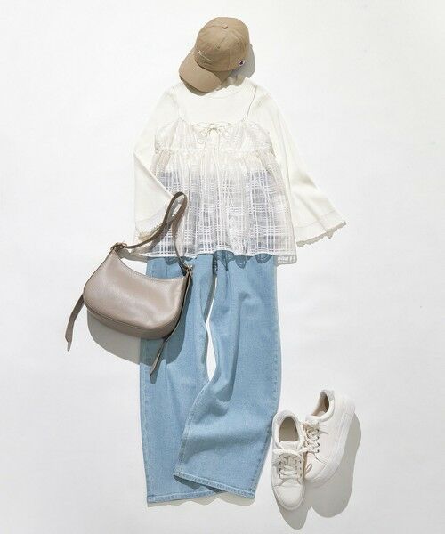 S size ONWARD(小さいサイズ) / エスサイズオンワード デニムパンツ | 【美Denimシリーズ】セミカーブワイド デニム | 詳細12