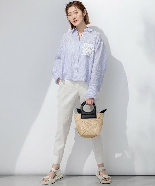 S size ONWARD(小さいサイズ) / エスサイズオンワード その他パンツ | 【洗える】リネンレーヨンストレッチ テーパード パンツ | 詳細8