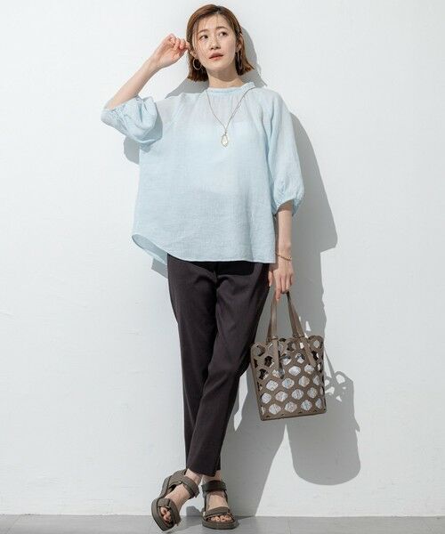 S size ONWARD(小さいサイズ) / エスサイズオンワード その他パンツ | 【洗える】リネンレーヨンストレッチ テーパード パンツ | 詳細26