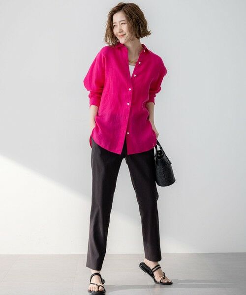 S size ONWARD(小さいサイズ) / エスサイズオンワード その他パンツ | 【洗える】リネンレーヨンストレッチ テーパード パンツ | 詳細28