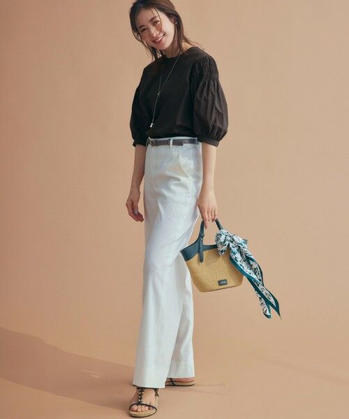 S size ONWARD(小さいサイズ) / エスサイズオンワード その他パンツ | 【Oggi5月号掲載/洗える】リネンレーヨンストレッチ ワイド パンツ | 詳細4