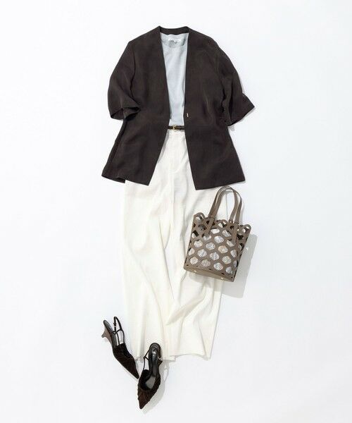 S size ONWARD(小さいサイズ) / エスサイズオンワード その他パンツ | 【Oggi5月号掲載/洗える】リネンレーヨンストレッチ ワイド パンツ | 詳細8