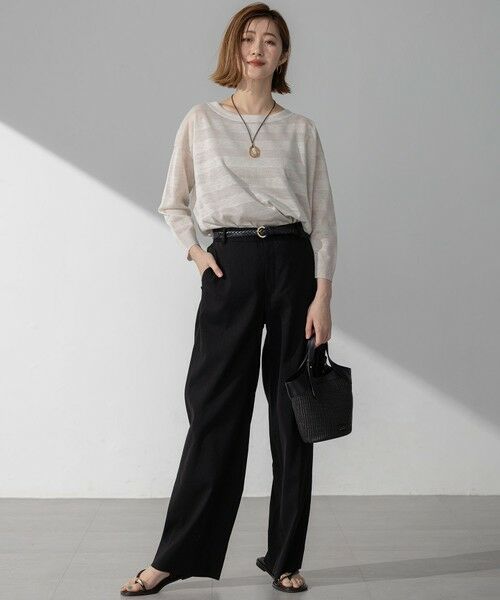 S size ONWARD(小さいサイズ) / エスサイズオンワード その他パンツ | 【Oggi5月号掲載/洗える】リネンレーヨンストレッチ ワイド パンツ | 詳細12