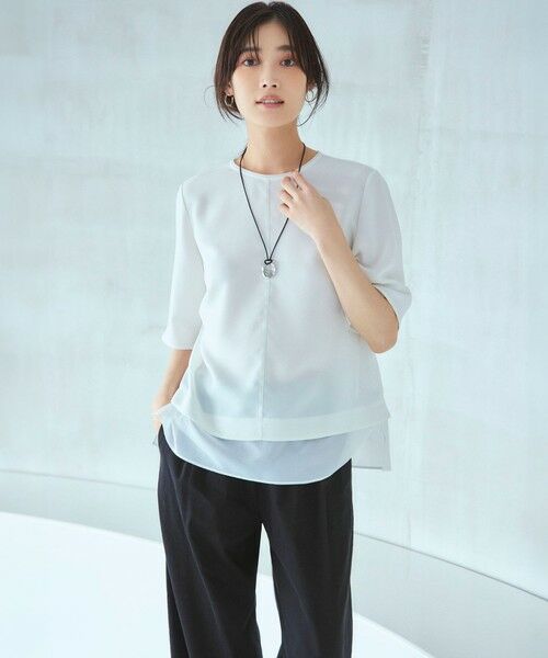 S size ONWARD(小さいサイズ) / エスサイズオンワード その他パンツ | 【洗える】リネンレーヨンストレッチ ドロスト ワイド パンツ | 詳細4