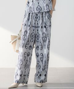 S size ONWARD(小さいサイズ) / エスサイズオンワード その他パンツ | 【洗える】Rattiドローイングペイズリープリント ワイド パンツ
