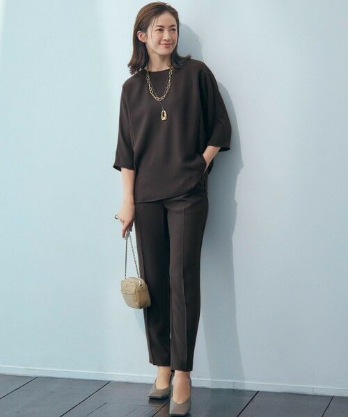 S size ONWARD(小さいサイズ) / エスサイズオンワード その他パンツ | 【Oggi7月号掲載/吸水速乾/接触冷感/UVカット】ストレッチジョーゼット テーパード パンツ | 詳細30