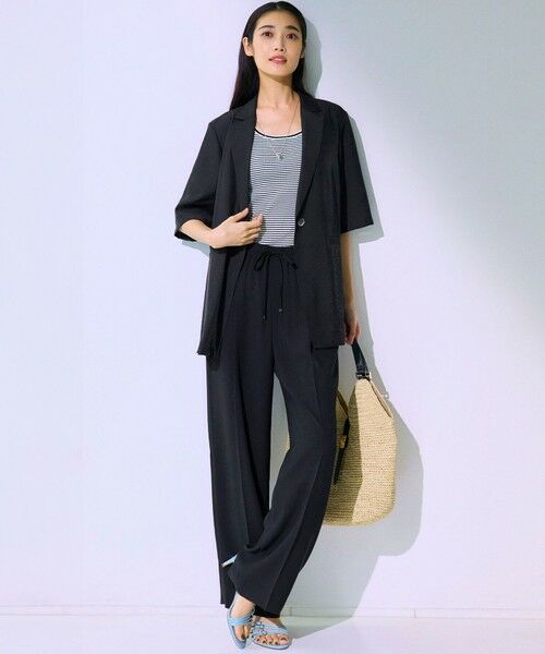 S size ONWARD(小さいサイズ) / エスサイズオンワード その他パンツ | 【接触冷感/UVカット/吸水速乾】ストレッチジョーゼット ワイド パンツ | 詳細2