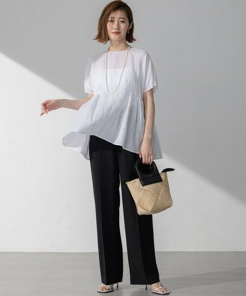 S size ONWARD(小さいサイズ) / エスサイズオンワード その他パンツ | 【接触冷感/UVカット/吸水速乾】ストレッチジョーゼット ワイド パンツ | 詳細3