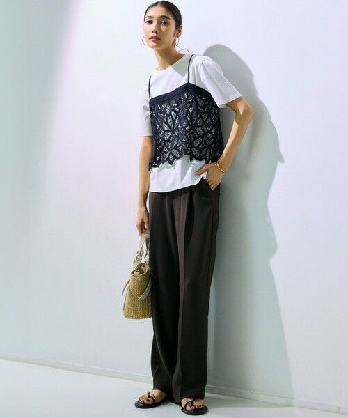 S size ONWARD(小さいサイズ) / エスサイズオンワード その他パンツ | 【接触冷感/UVカット/吸水速乾】ストレッチジョーゼット ワイド パンツ | 詳細22